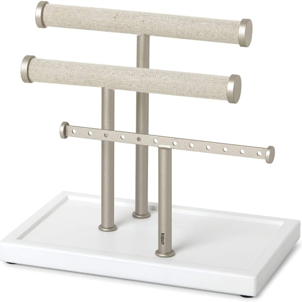 Umbra Trigem Bracelet Bar, White & Nickel